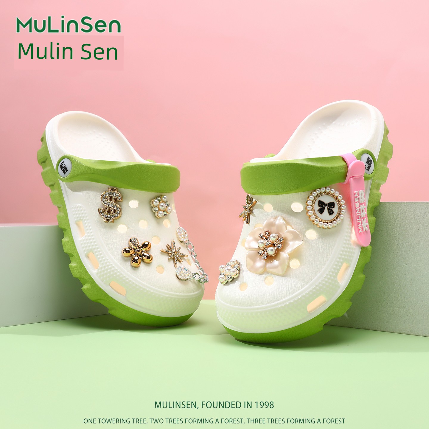 Mlskms-Vautid Girl Hole Shoes New Arrival Outdoor Non-Slip Kids Slippers Cherry Blossom Sandals Baby Girl Beach Shoes — 4