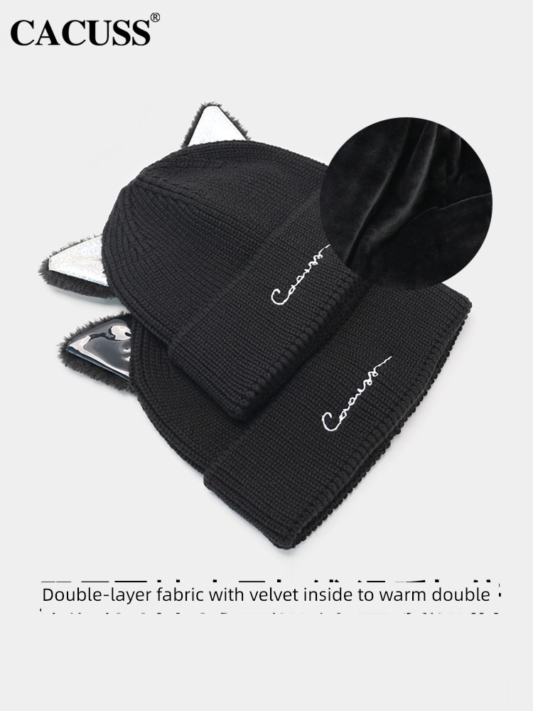 lovely ma'am Autumn and winter keep warm Plush woolen hat