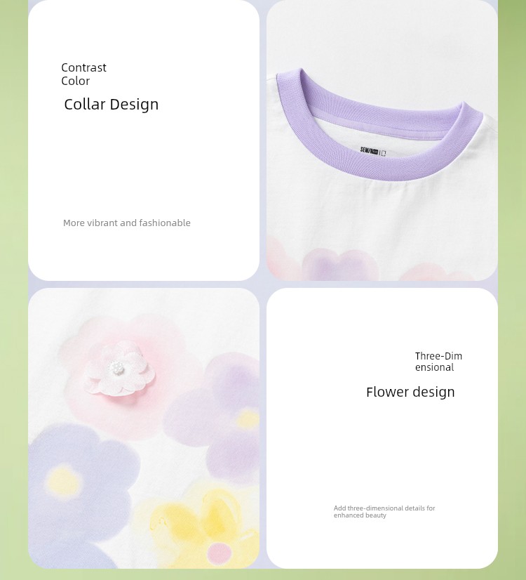 Semir Children's Short-Sleeve T-Shirt 2025 Summer New Style Comfortable Loose Printed Girls' Clothing with a Unique Design — 13