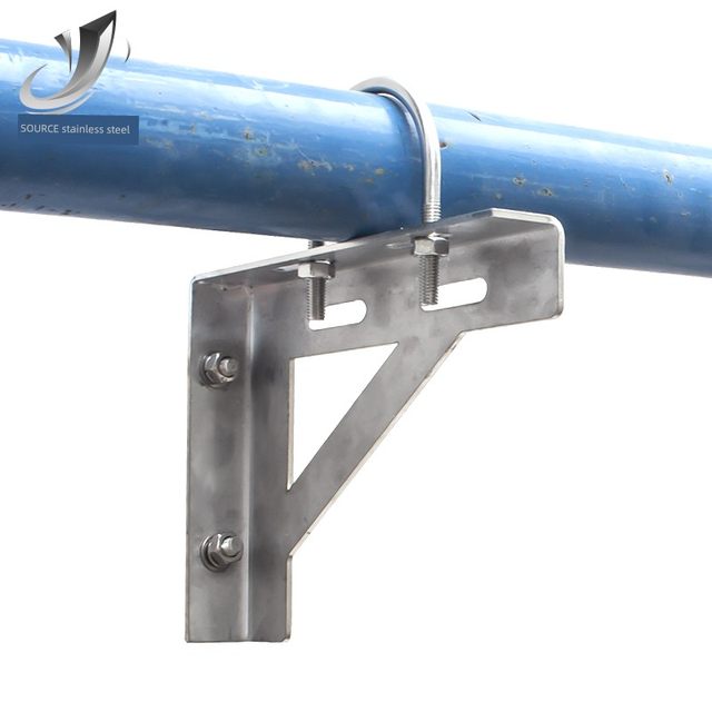 304 stainless steel natural gas pipeline fixing bracket U-shaped card L-shaped angle iron angle steel support bracket fire pipe gas