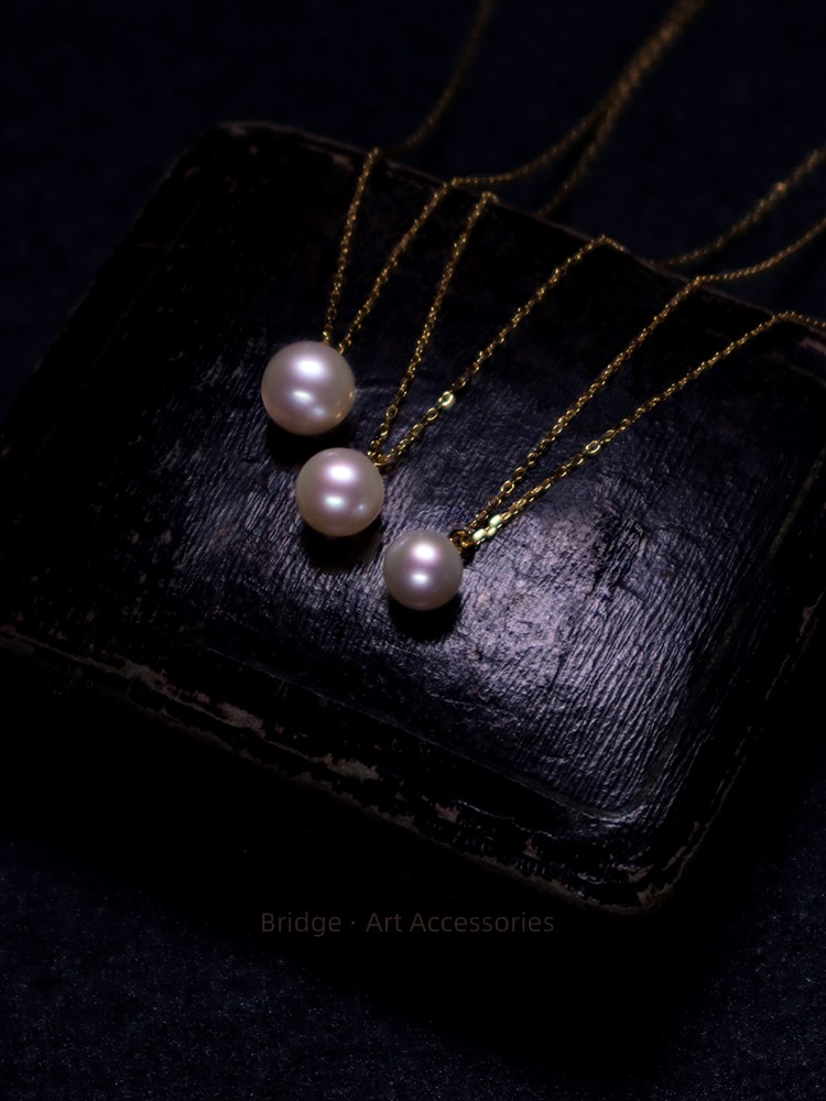 natural women 's singles Pendant Extravagant Minority Sterling Silver Pearl Necklace