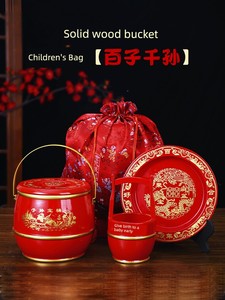 Dowry Wedding Supplies Large Wood Spittoon Children's Bucket