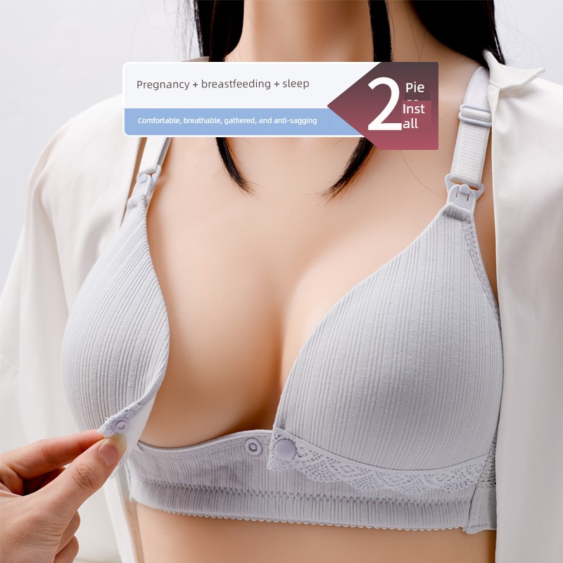 Maternity Bra Nursing Bra Push-Up Anti-Sagging Pregnancy Breastfeeding Pure Cotton Lift-Up Comfortable Bra Thin Style