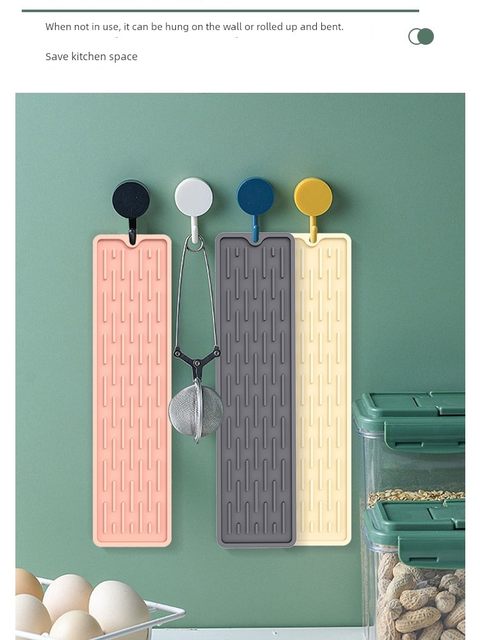 Silicone drain pad Thermal insulation pad Long strip Anti-scalding table pad Teapot pad Coaster Coaster High temperature resistant kitchen countertop anti-slip pad