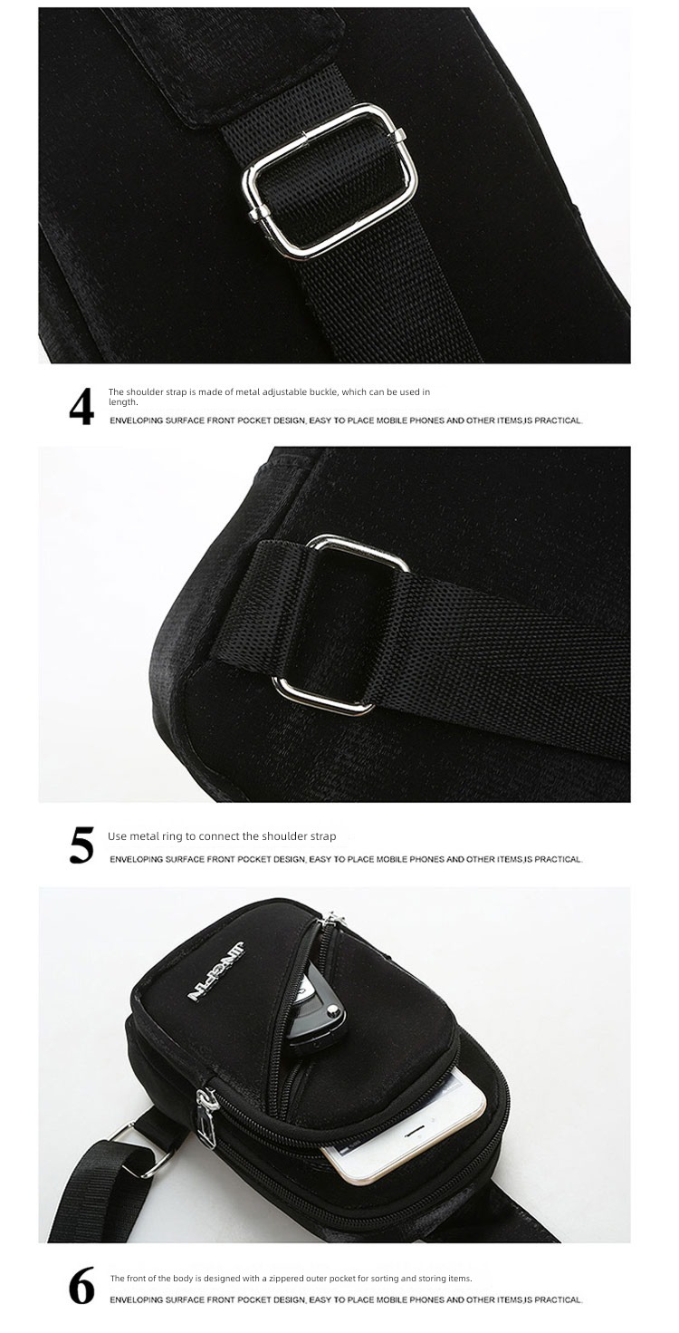 Mini leisure time Portable motion travel Solid color Chest pack