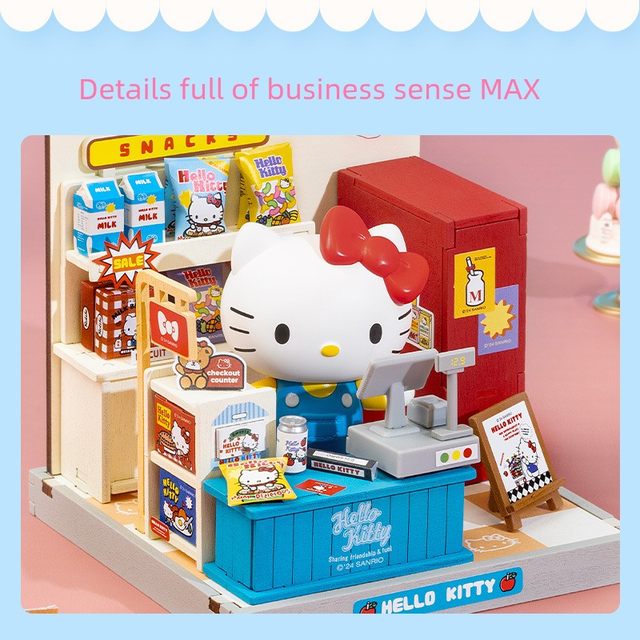 Rolife Ruole Sanrio Family Cute Store Manager Series DIY Lodge Mini Mini Model Children's Building Blocks