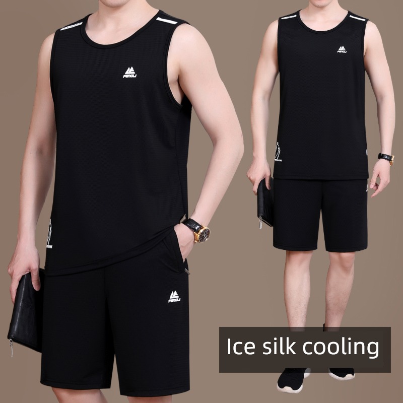Middle aged and elderly summer Sleeveless Basketball clothes man shorts
