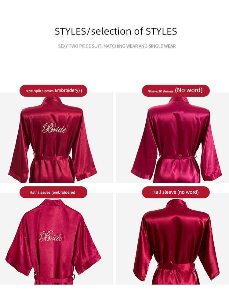 wedding bridesmaids  Ice silk gules female have more cash than can be accounted for Morning Robe