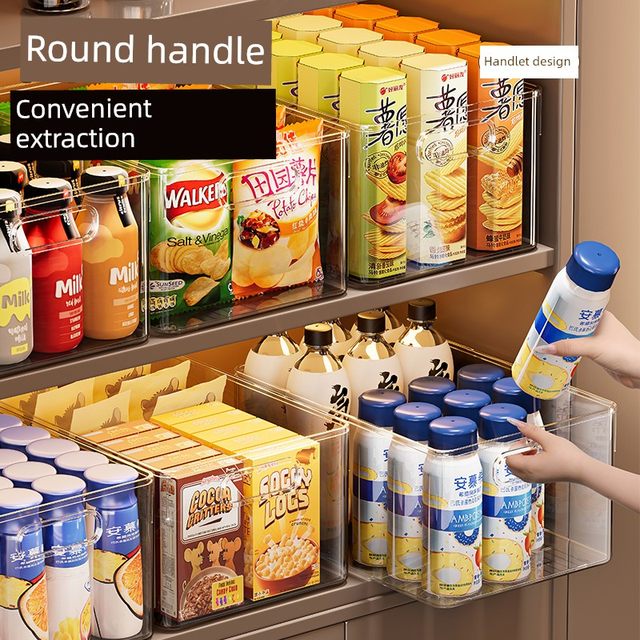 Storage basket Desktop snacks and groceries sorting storage box Cabinet plastic rectangular transparent acrylic storage box