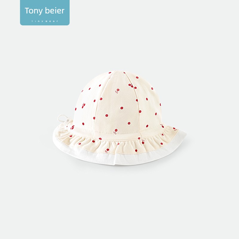 Tony Bear Baby Hat Summer Thin Style Pure Cotton Sun Protection Adjustable 0-3-6 Months Spring and Autumn Baby Sun Hat — 8