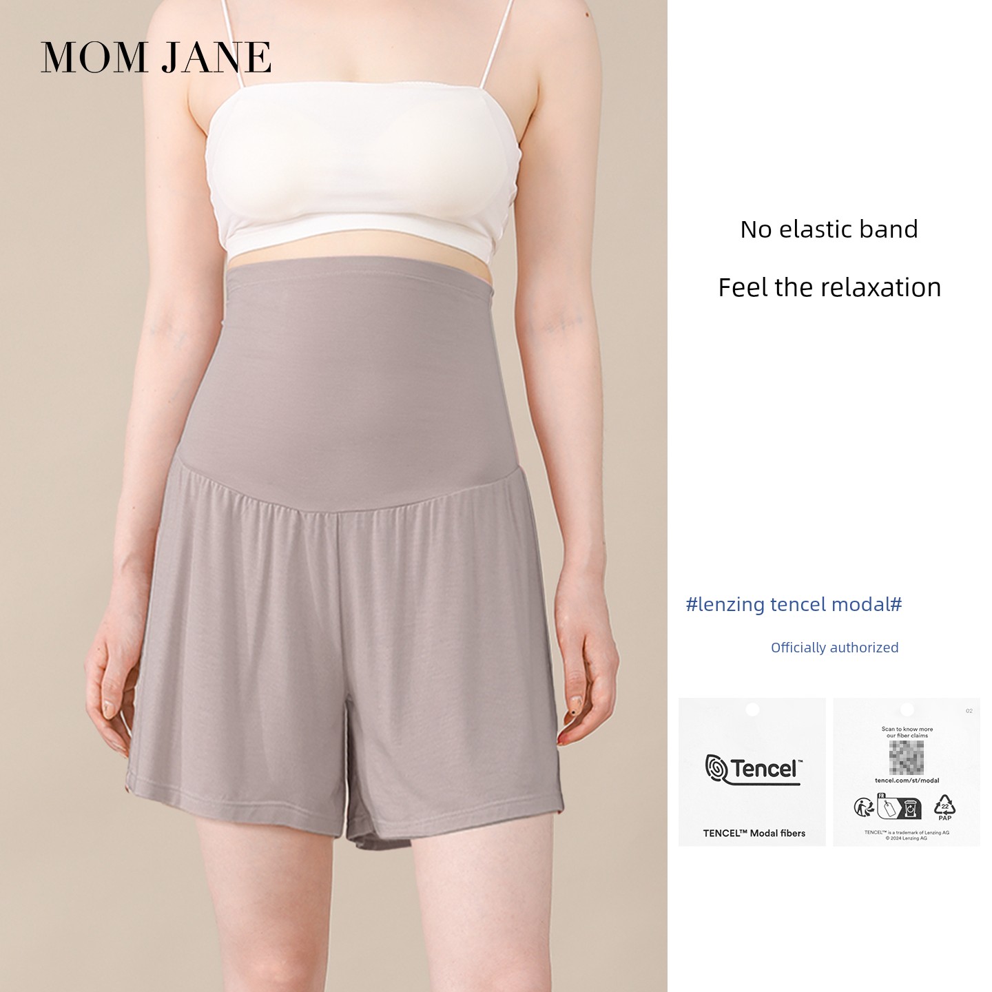 Fashion Tape Thin Modal Plus Size Shorts for Pregnant Women — 1