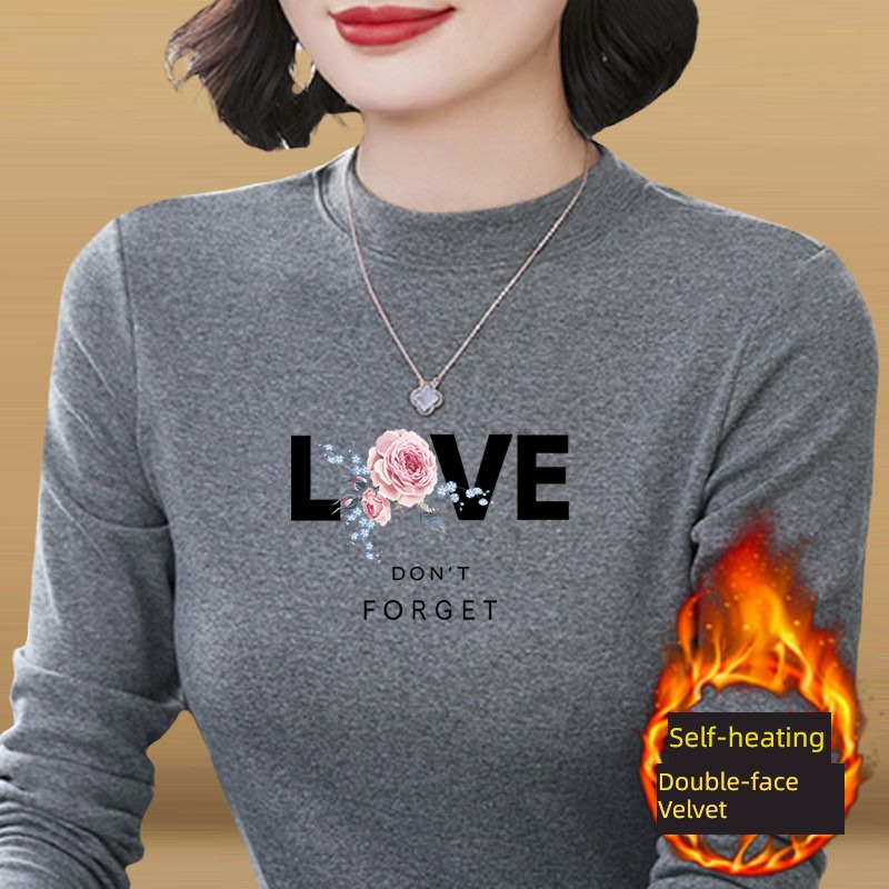 two-sided Derong thickening middle age Mother dress Long sleeve T-shirt