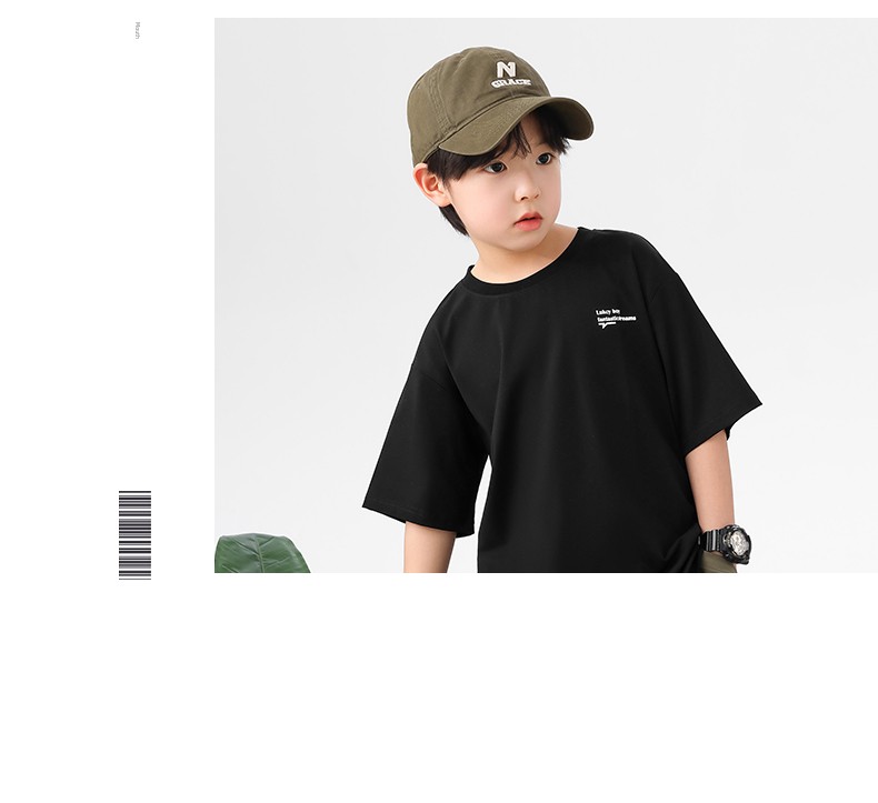 Zuoxi Children's Clothing Boys' T-Shirt Short-Sleeve Kids' Summer Top 2026 New Model Boys' Big Kids Summer Cool Half-Sleeve Shirt — 36