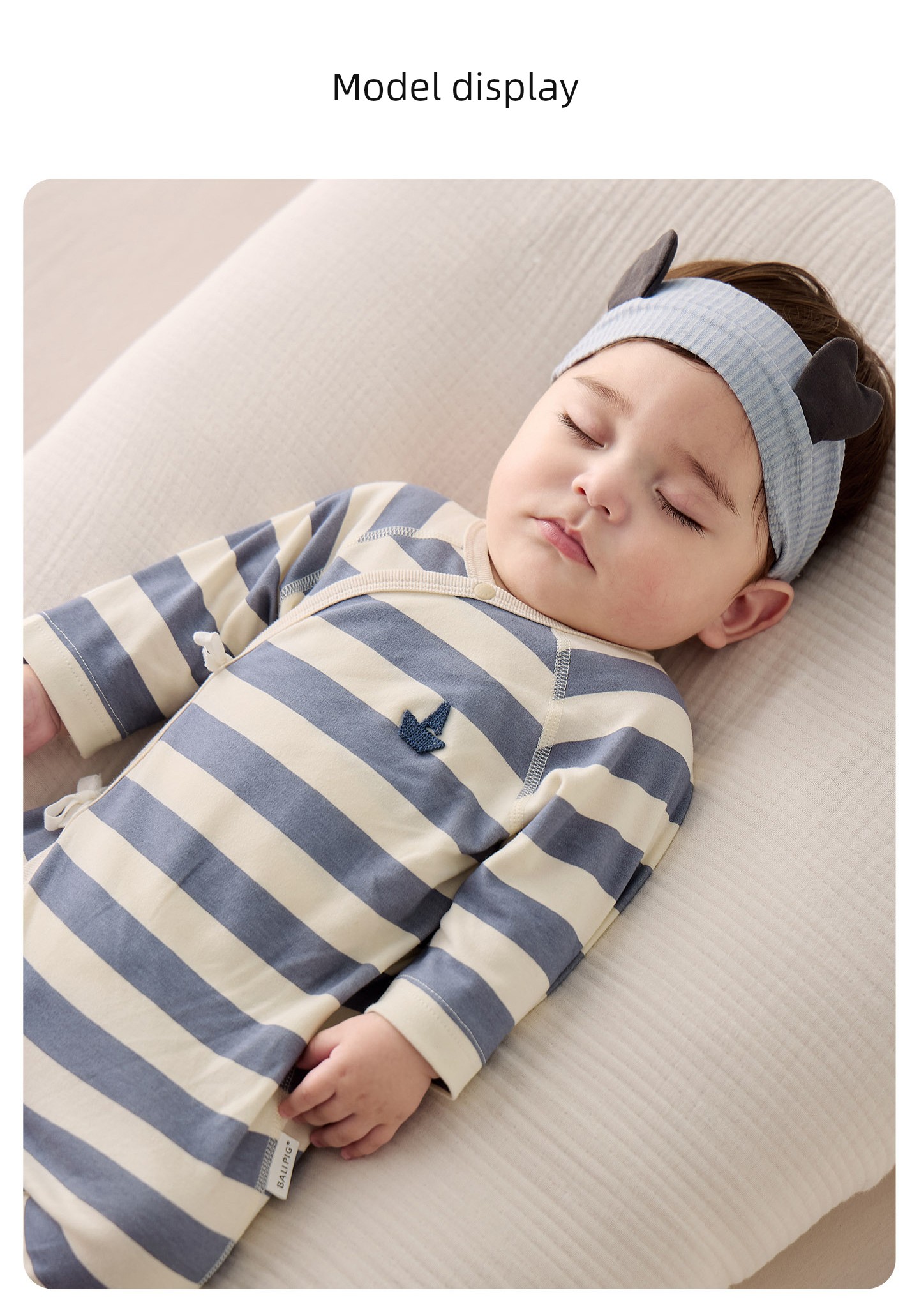 Baby Jumpsuit Autumn Romper Newborn Pure Cotton Pajamas Striped Newborn Baby Clothes 2-Piece Set — 14
