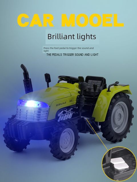 Tractor children's toys little boy alloy simulation model farm harvester transportation engineering vehicle car decoration