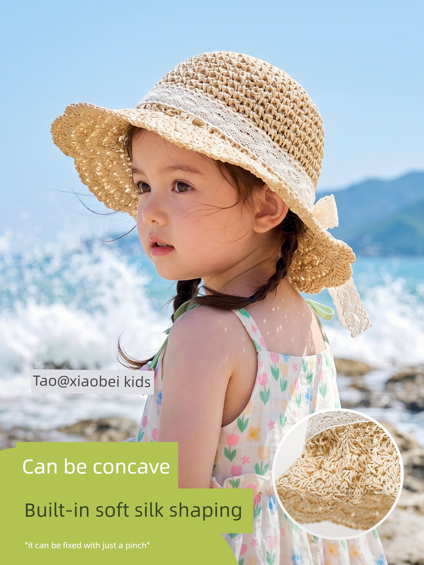 Girls' Straw Hats, Kidsren's Sun Protection Hats, Summer Baby Hats, Baby Sun Hats, Lace Woven Hats, Girls' Sun Hats — 2