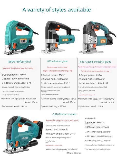 Pulijie JS70 professional jig saw electric tool woodworking wire saw machine household pull saw multifunction chain saw