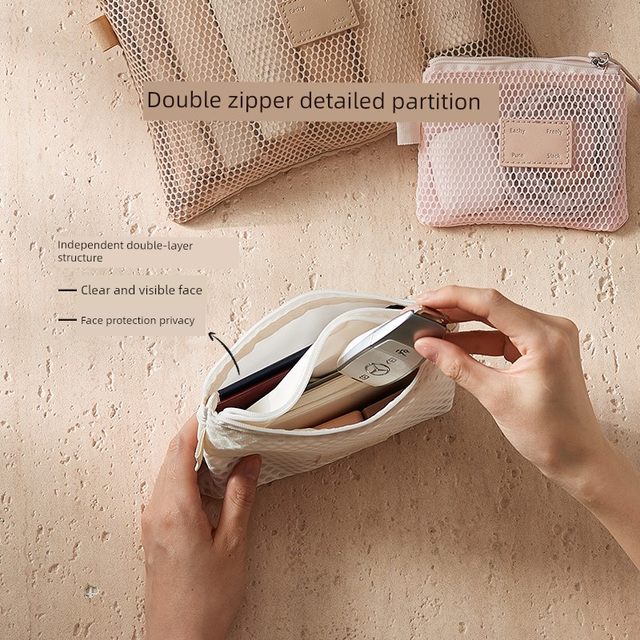 Lixu small storage bag zipper data cable wired headphones mini portable digital bag lipstick miscellaneous bag