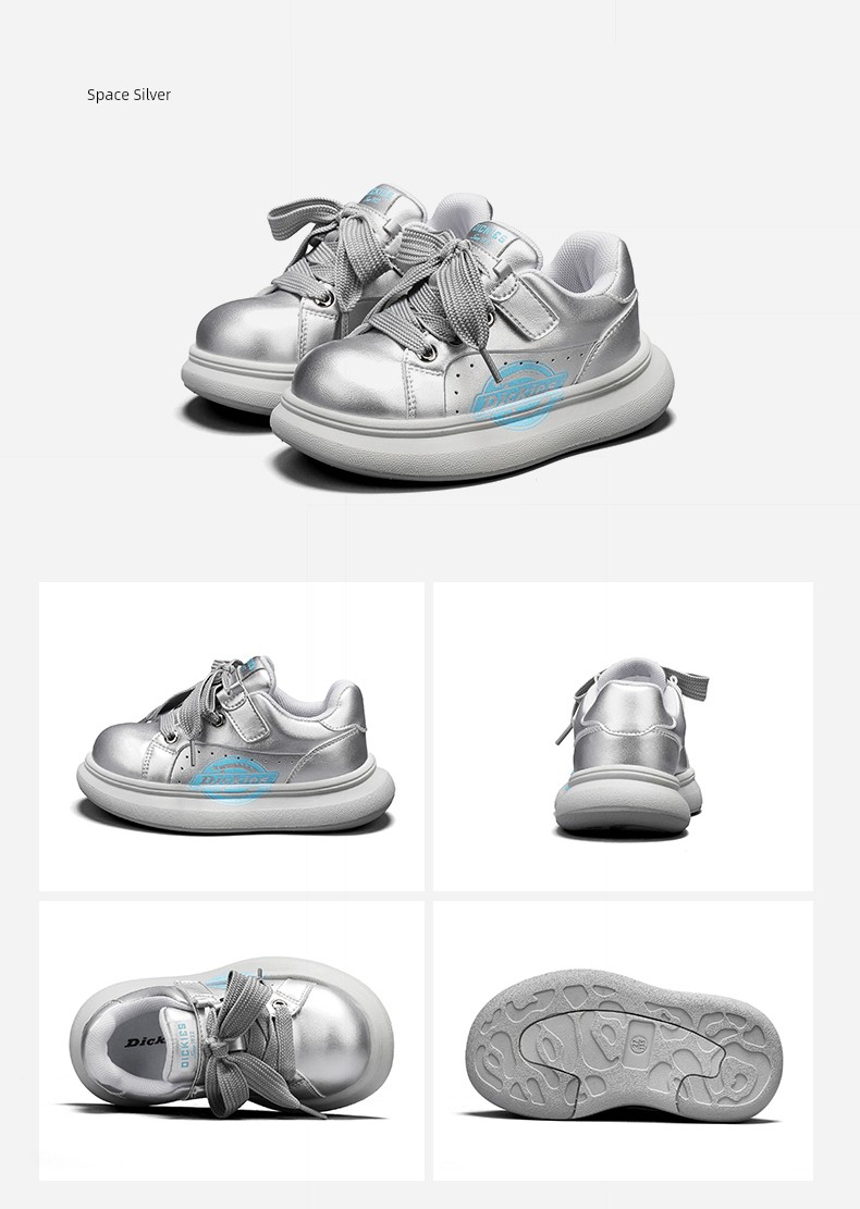 Dickies Medium and Large Children's White Shoes for Boys and Girls 2026 Autumn New Thick-Soled Non-Slip Kidsren's Sports and Casual Shoes — 25