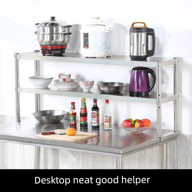 Stainless steel vertical rack operation table top rack milk tea shop table top rack work top rack multi-layer kitchen storage rack