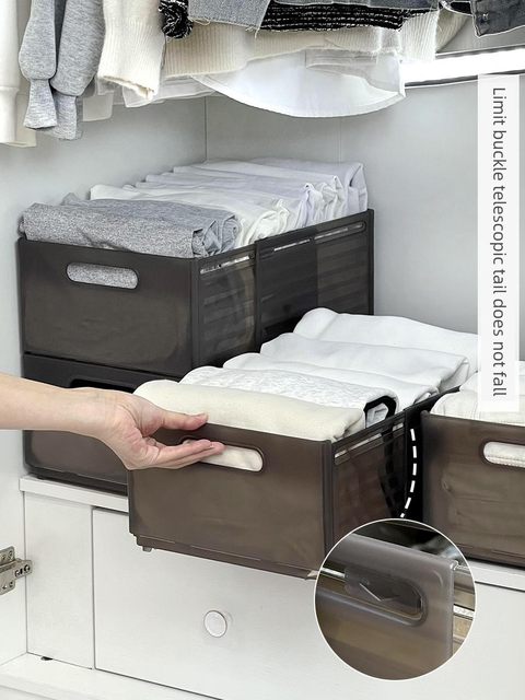 Deep cabinet storage box wardrobe lattice storage pulling layer storage artifact underwear underwear sorting box washbasin stand
