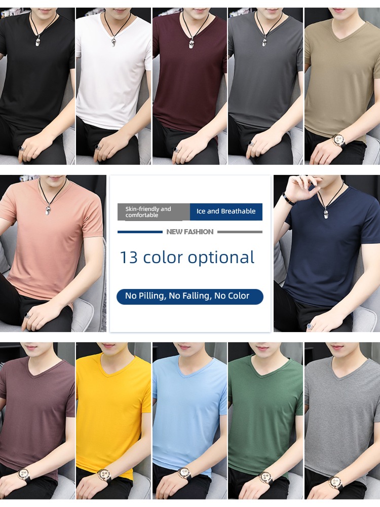 modal  2 piece man trend Self-cultivation Short sleeve T-shirt