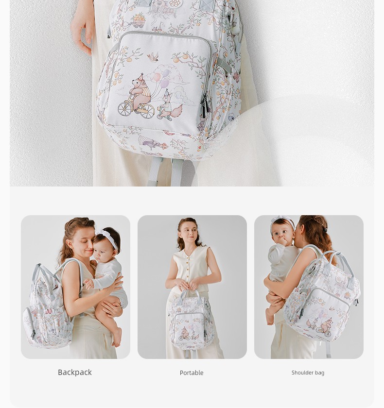 Bubbletree Mommy Bag Large Capacity Mother and Baby Lightweight Bag for Going Out New Style Multi-Functional Backpack — 15