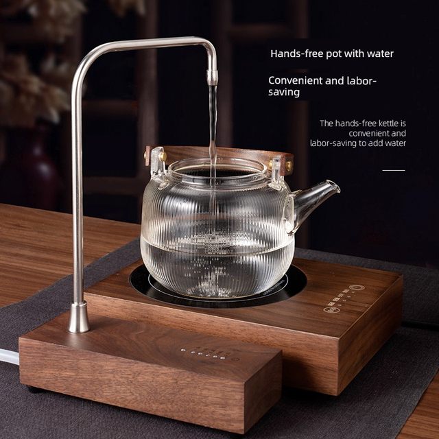 实木充电式电动抽水器桶装纯净矿泉水自动吸取水桌面上水器胡桃木