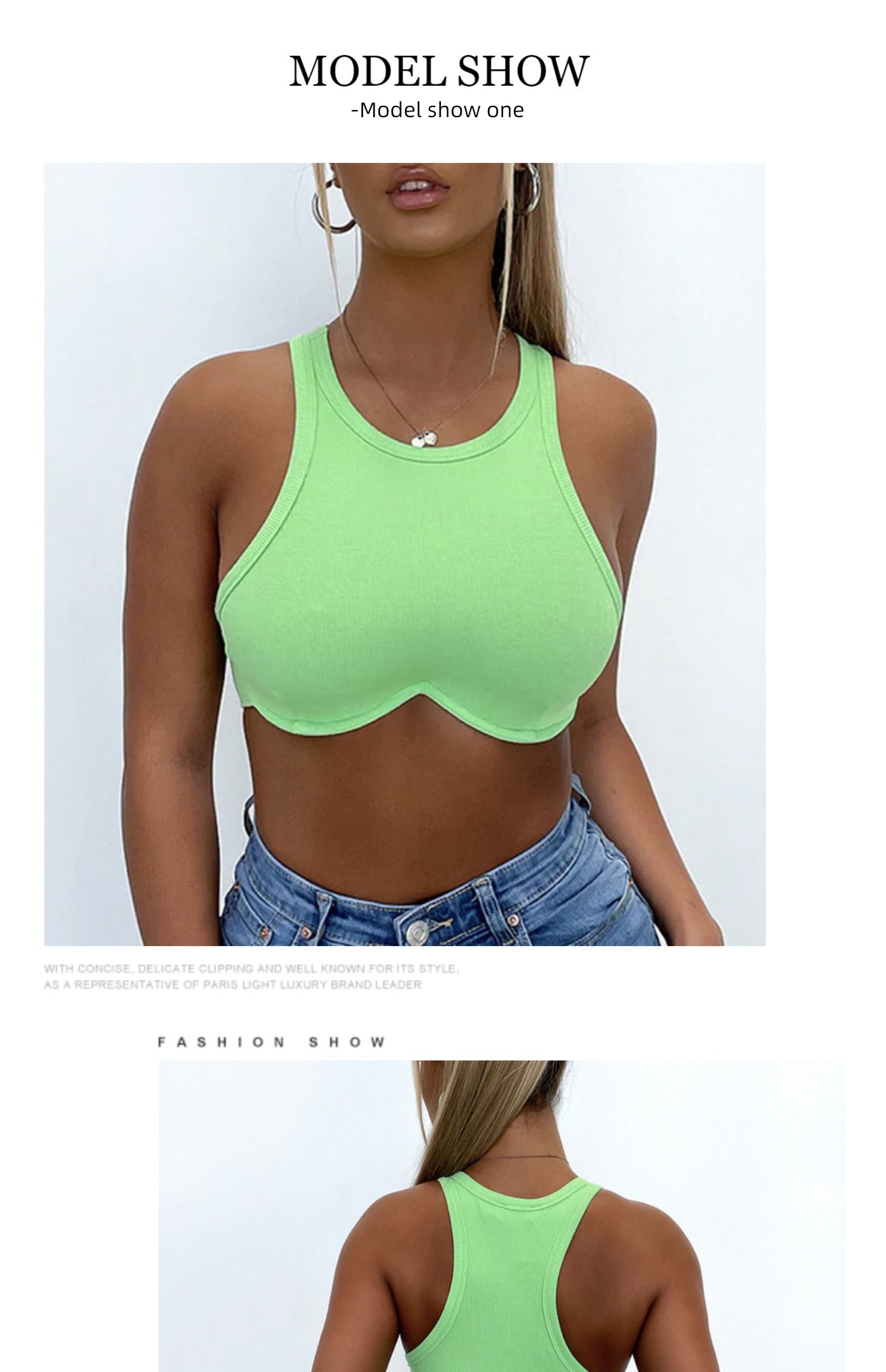 Europe and America Minority Irregular Exposed navel Street dance motion undergarment covering the chest and abdomen