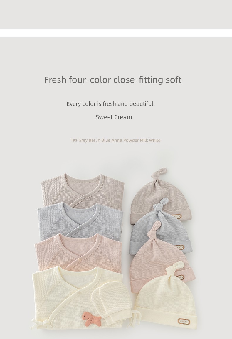Guiqi Bear Newborn Spring and Autumn Long-Sleeve Romper Pure Cotton Monk-Style Clothes Baby Tie-Up Jumpsuit Autumn Outfit — 8