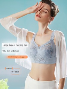 Plus-Size Nursing Bra, Ultra-Thin Full-Cup, Minimizer Maternity Bra, Anti-Sagging for Large Breasts, Postpartum Breastfe