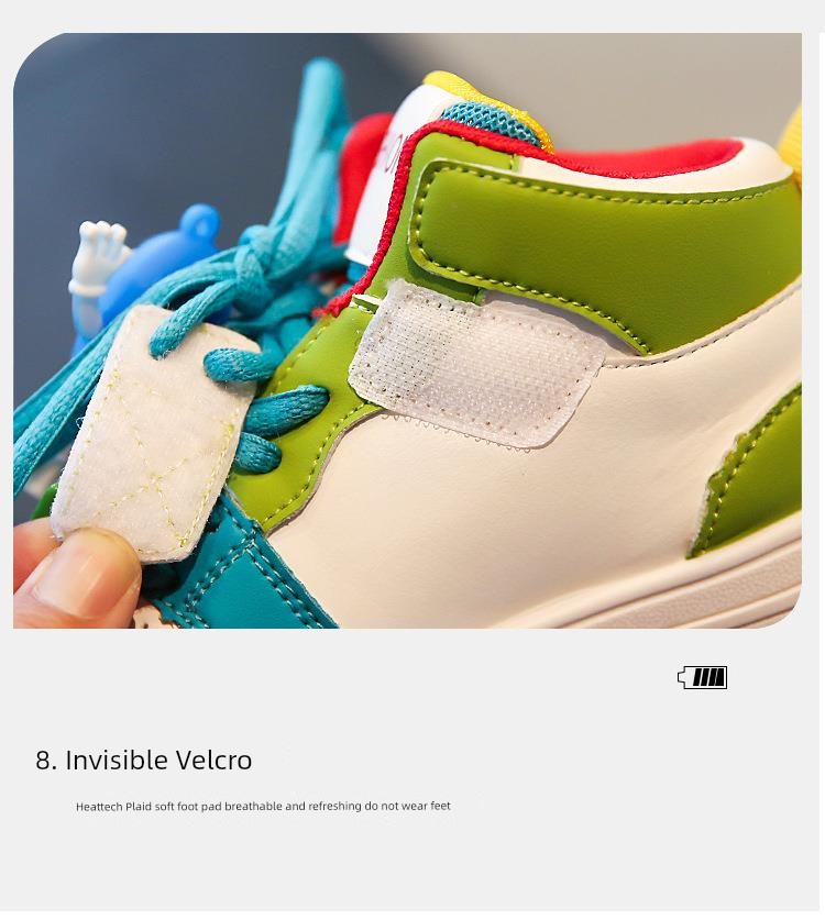 Abc Girls' M&M Sneakers Genuine Leather Children's Shoes 2026 Spring and Autumn Models Boys' High-Top Sports Shoes Elementary School Students' Sneakers — 3