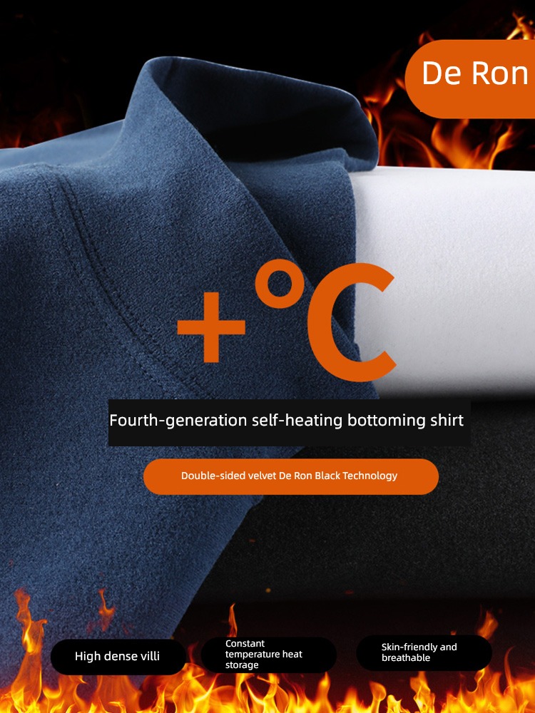 NGGGN Plush keep warm Long sleeve man Undershirt
