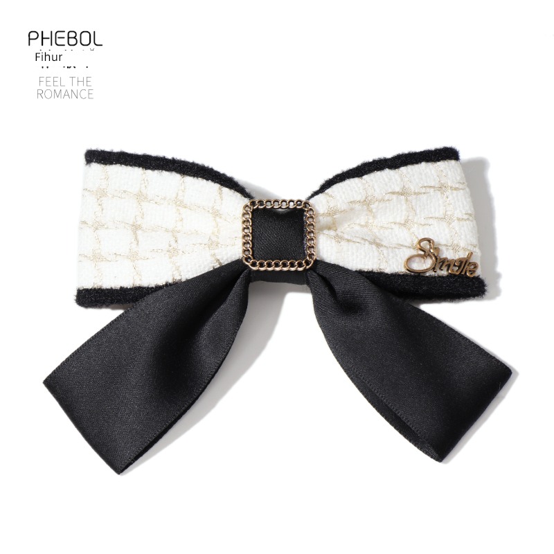 Little fragrance Autumn and winter new pattern Top clamp Hair clip bow