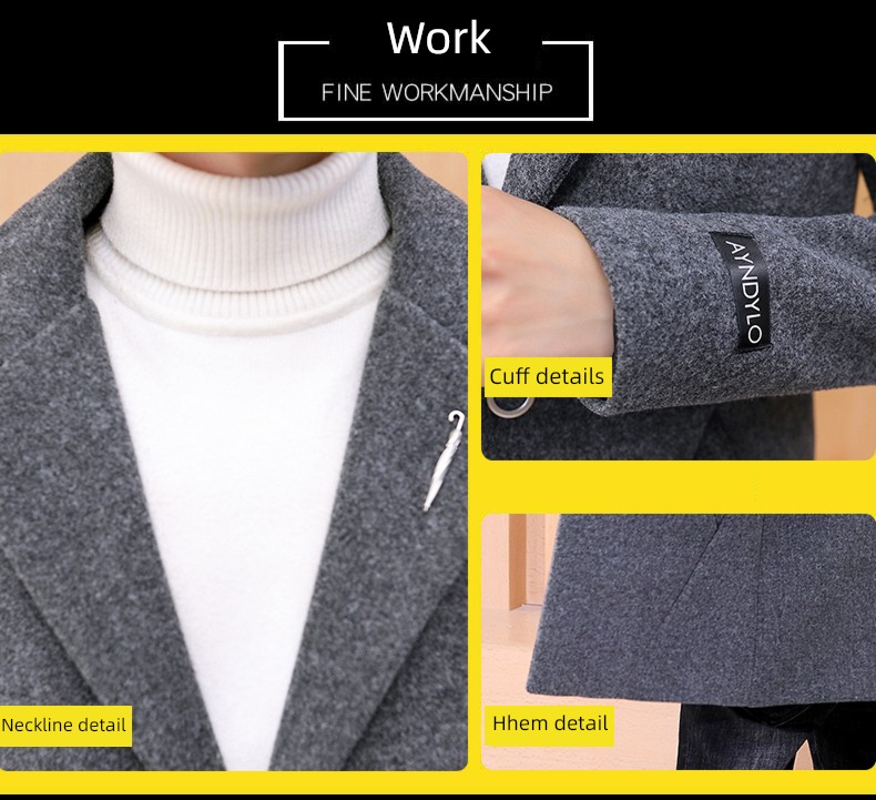 Autumn and winter Medium and long term Woollen cloth Korean version trend loose coat
