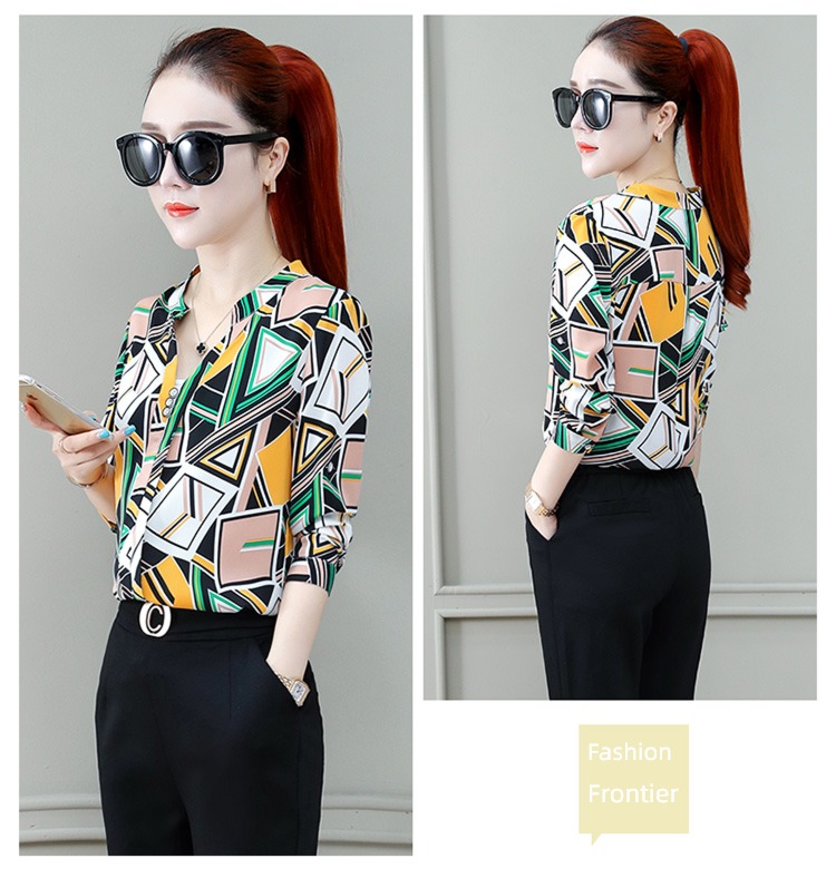 Stylish and versatile Long sleeve jacket Women Chiffon shirt