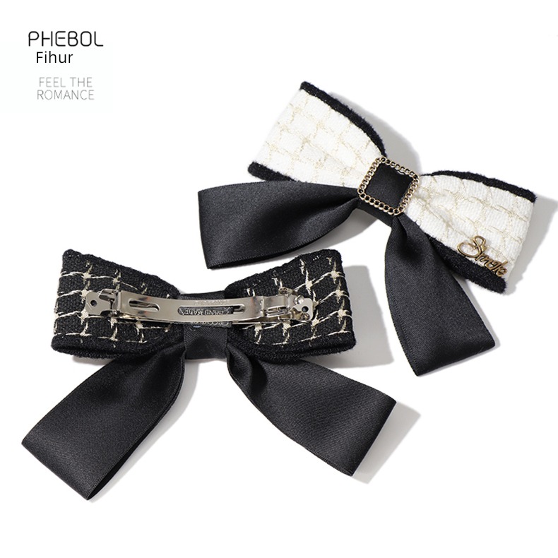Little fragrance Autumn and winter new pattern Top clamp Hair clip bow