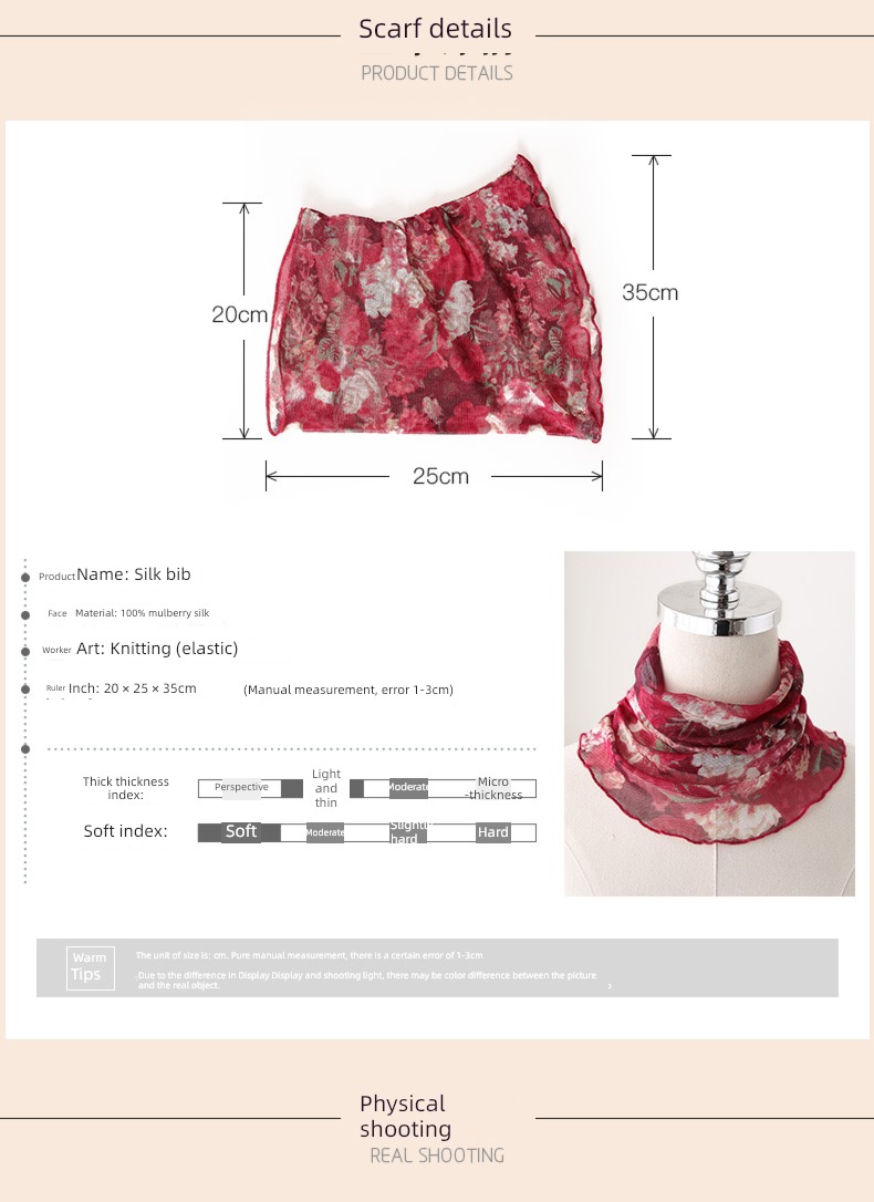 Condom False collar summer Neck protection female Scarf real silk