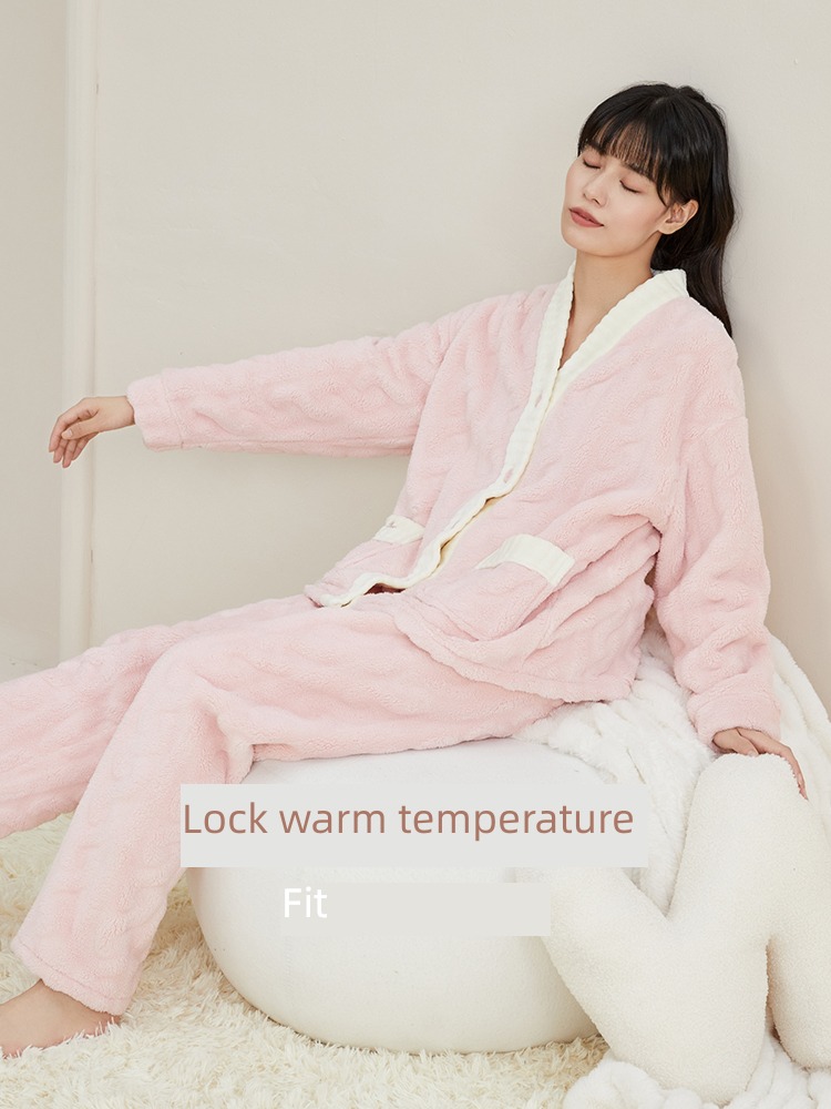 Autumn deer Coral velvet thickening leisure wear Winter money female pajamas
