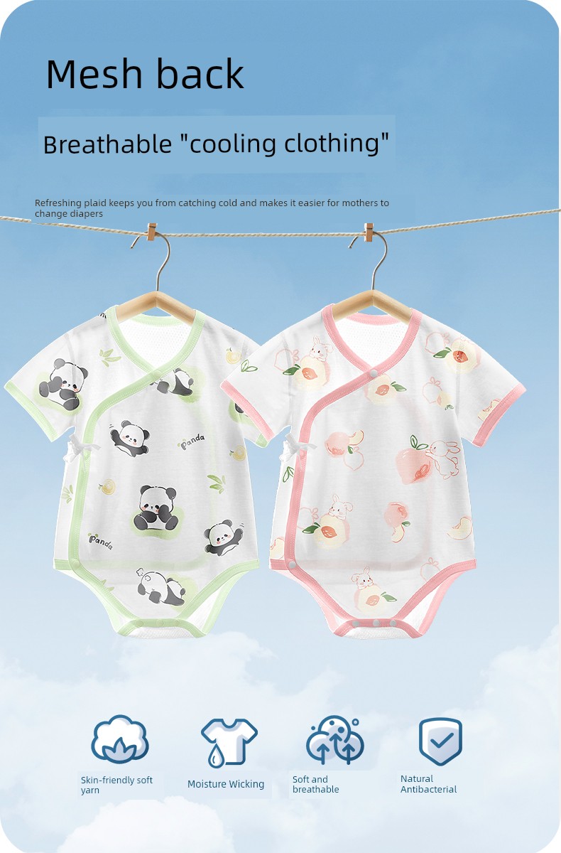Onesie Clothes for Babies Summer Thin Romper Newborn Baby 0 to 3 Months Triangle Rompers Pure Cotton Jumpsuit — 2