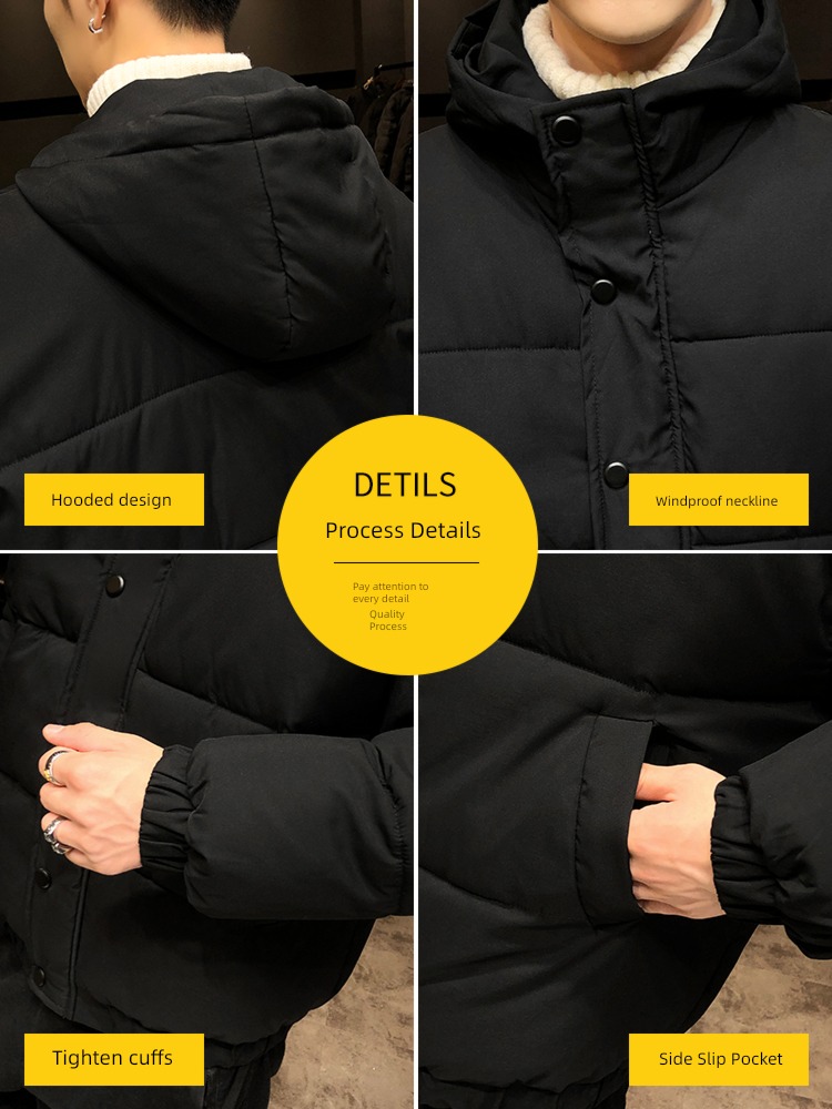 winter Down cotton clothes thickening handsome have cash less than that is registered in the accounts loose coat