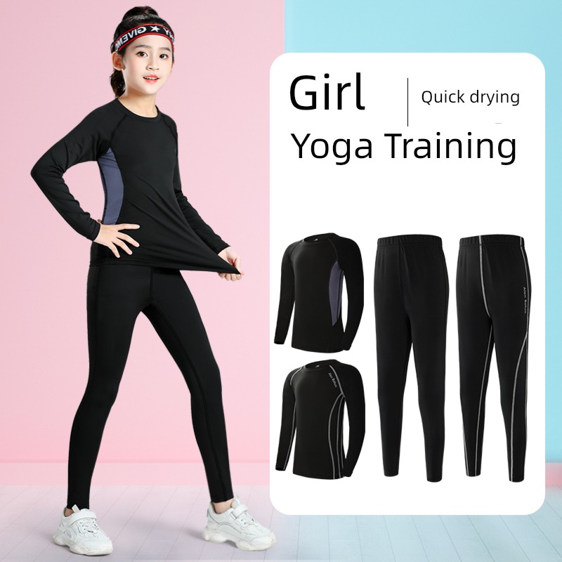 children Training clothes Tights girl Lay a foundation Basketball