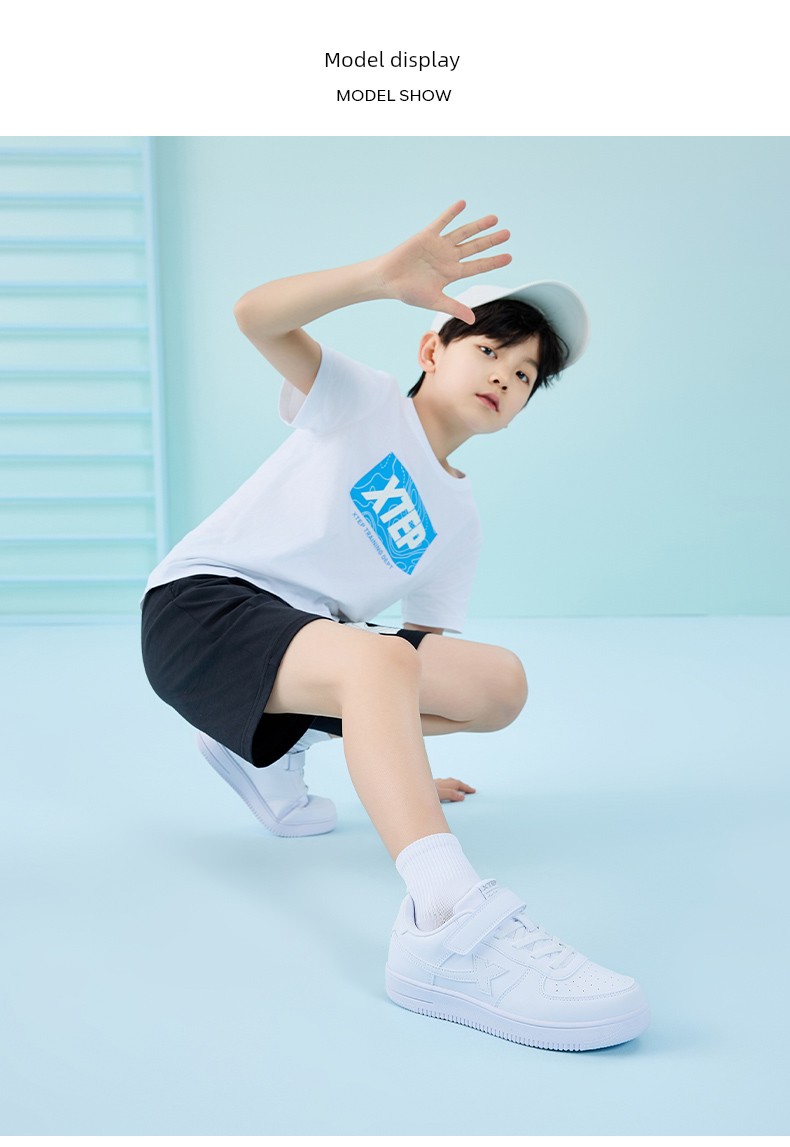 Xtep Children's Shoes, Kids' White Sneakers, Boys' Casual Shoes, New Spring and Autumn Models, Boys' Student White Sports Shoes, Girls' Shoes — 19