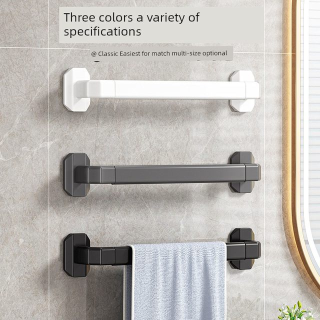 Bathroom towel rack back door slippers toilet towel storage rack without punching toilet multi-function towel rod for household use