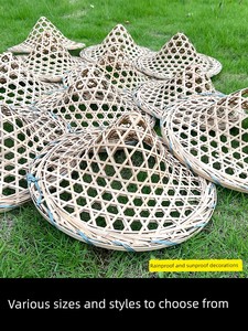 Bamboo Woven Hats, Traditional Dance Props, Children's Stage Performance, Red Army Performance, Dai Dance, Adult Perform