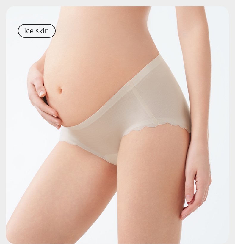 October Crystal Maternity Underwear Invisible Low-Waist Antibacterial Postpartum Lightweight Breathable Ice Silk Pants for Early, Mid, and Late Pregnancy — 25