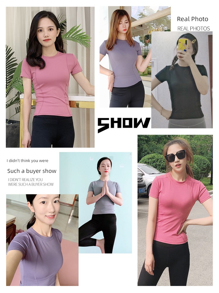 female quick-drying Internet celebrity Tight fitting Short sleeve equipment Yoga clothes