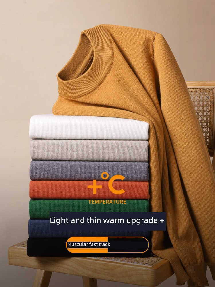 Autumn and winter keep warm Thread clothes constant temperature Half high collar Undershirt male Self-cultivation sweater Inner lap Sweater business affairs leisure time jacket