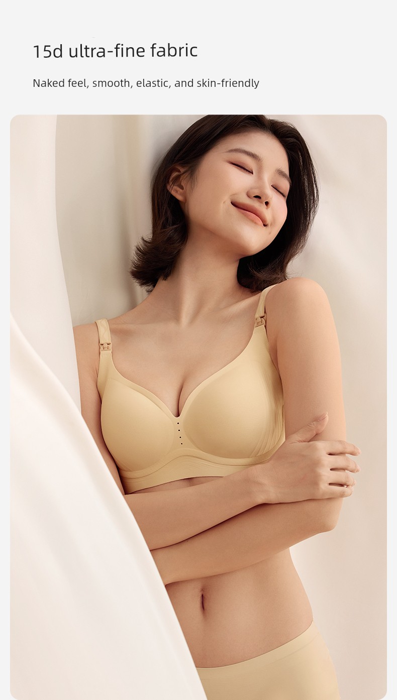October Crystal 6D Zero-Gravity Anti-Gravity Maternity Bra Postpartum Nursing Bra Thin Breathable Large Size Anti-Sagging Underwear — 12
