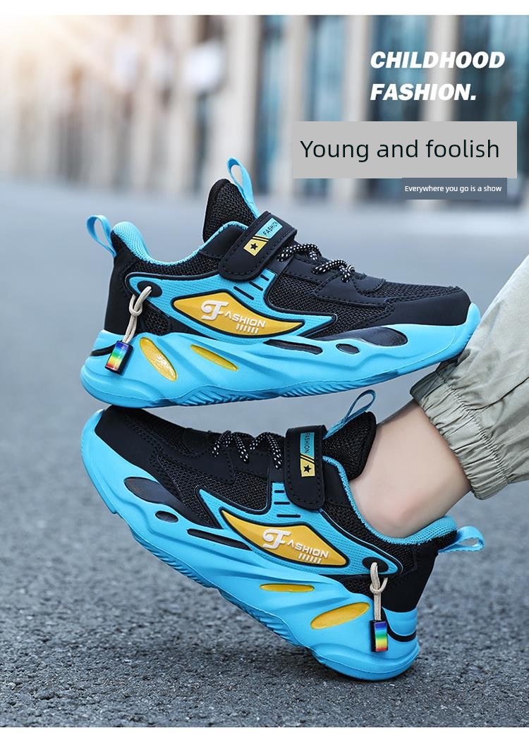 Boys' Shoes 2026 New Autumn and Winter Breathable Children's Sports Shoes for Older Kids and Students, Non-Slip Casual Running Shoes — 6
